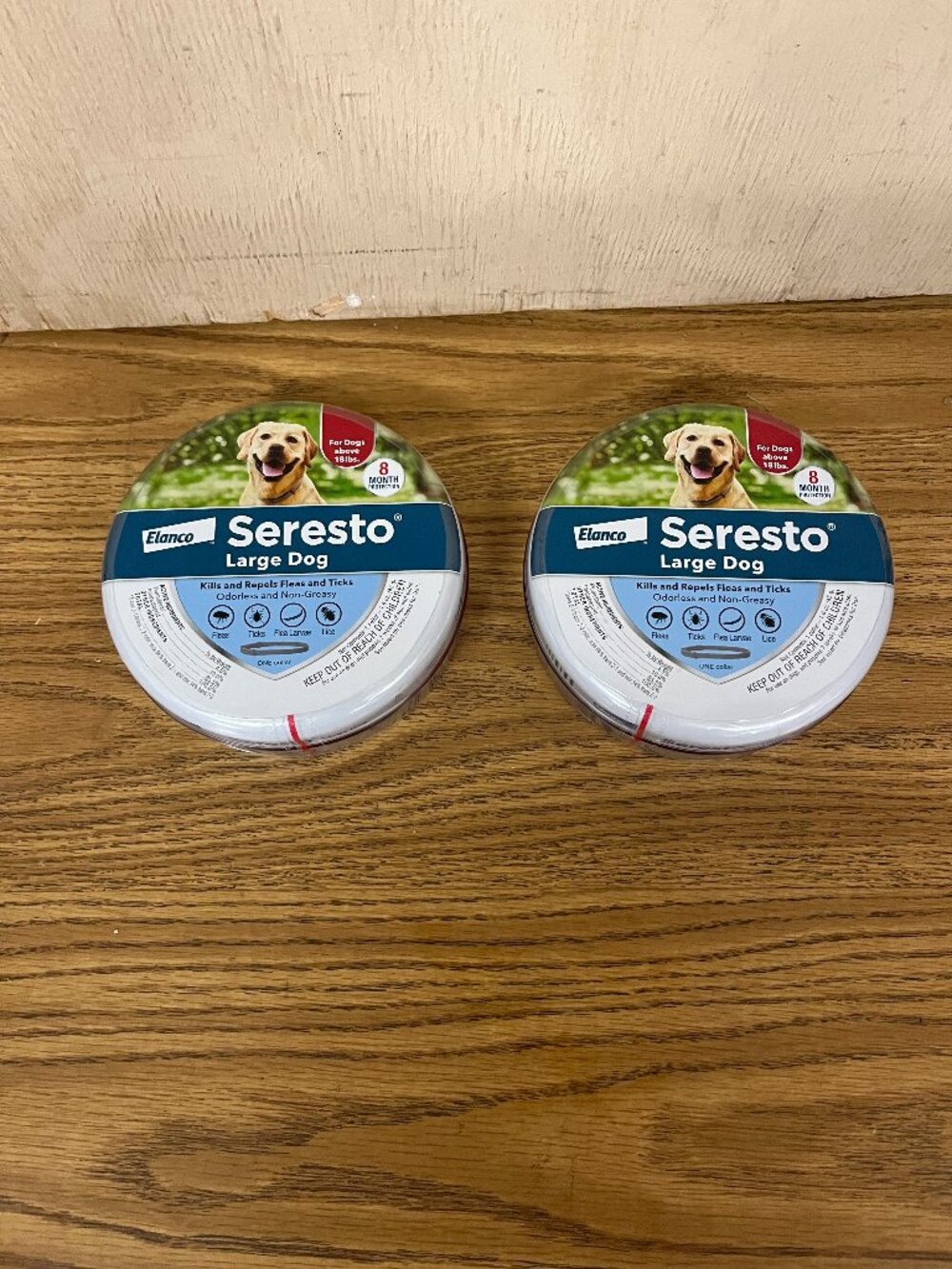 Seresto Flea Tick Collar 8 Month Protection Large Dog 18+ lb NEW SEALED LOT OF 2